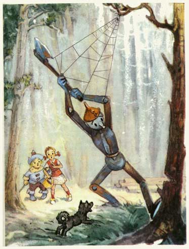 У надрубленного дерева с высоко поднятым топором в руках стоял человек, целиком сделанный из железа… Рис. Л.Владимирского