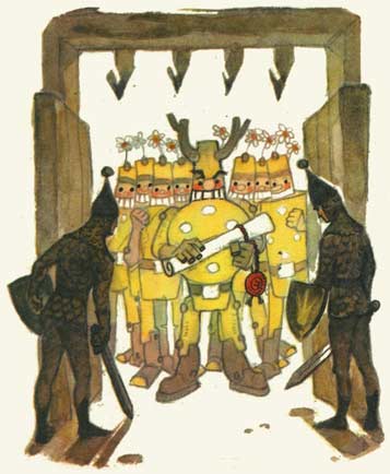 Перед воротами стояло кружком с десяток деревянных людей… Рис. Л.Владимирского