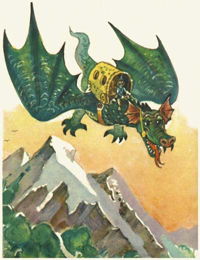 Ручной дракон приземлился у подножия Кругосветных гор… Рис. Л.Владимирского